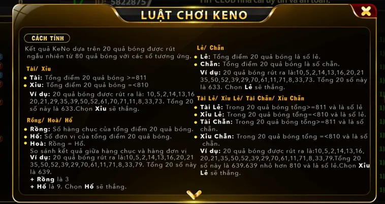 Chinh Phục Hũ Thưởng Khổng Lồ Tại Sảnh Keno 789club Kịch Tính Tột Độ