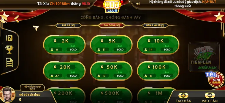 Phá Đảo Đấu Trường Tiến Lên Miền Nam 789club Nhận Thưởng Cực Khủng Mỗi Giây